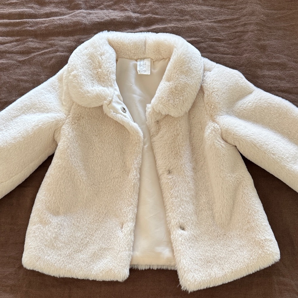 Cozy Cream Kids Faux Fur Jacket